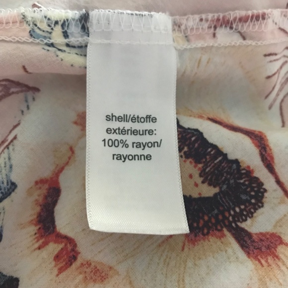 Maurices Pink Floral Print Open Front Peasant Sleeve Boho Kimono Plus Size 0X/1X - Picture 8 of 8